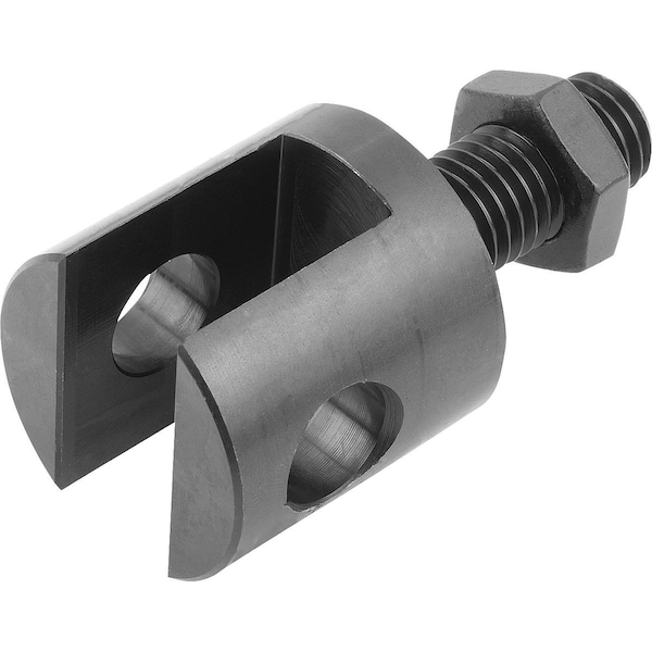 Clevis D1=10 W. Threaded Pin D=M10X25, Carbon Steel Black Oxidized